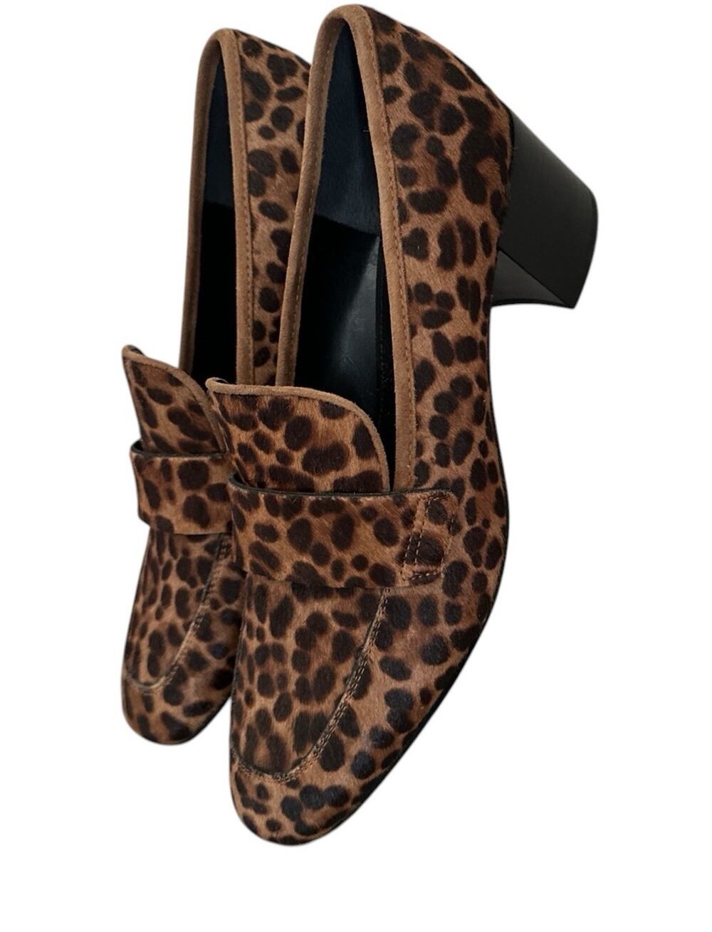 Marc Fisher LTD Hudsonly Leopard Calf Hair Dress Loafers Size 9 M